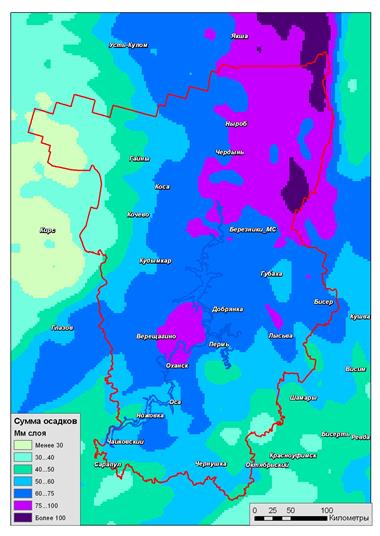 Карта осадков чайковский пермский. Мезомасштабные процессы.