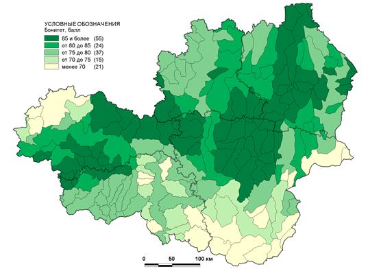 Карта бонитета почв