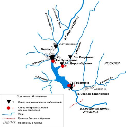 Карта реки оскол