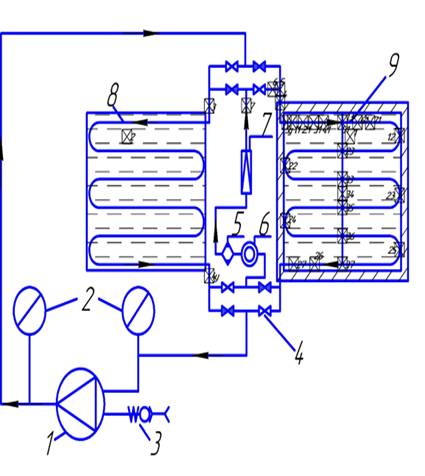 Принципиальная схема испарительной установки