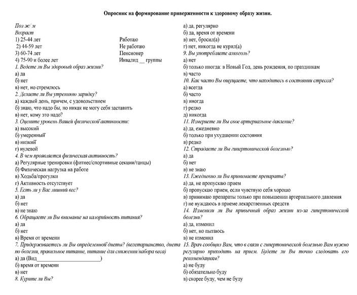 Опросники пациентов